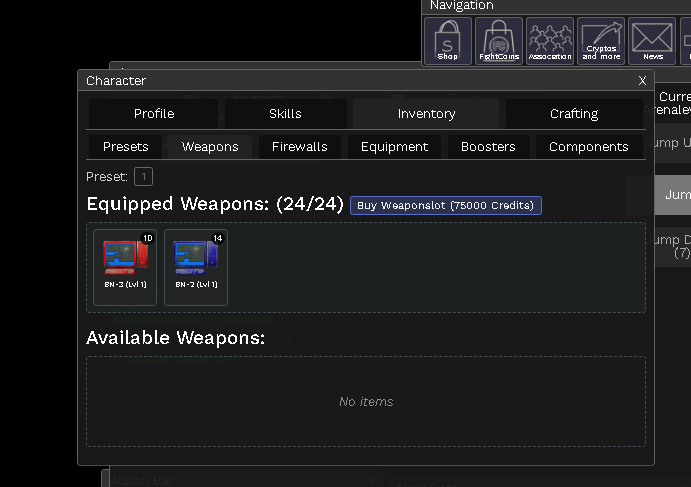 Expansión de ranura de armas a 25 en Clickfight